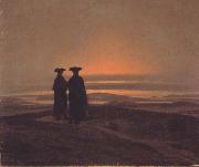 Caspar David Friedrich Two Men at Twilight (mk10) painting
